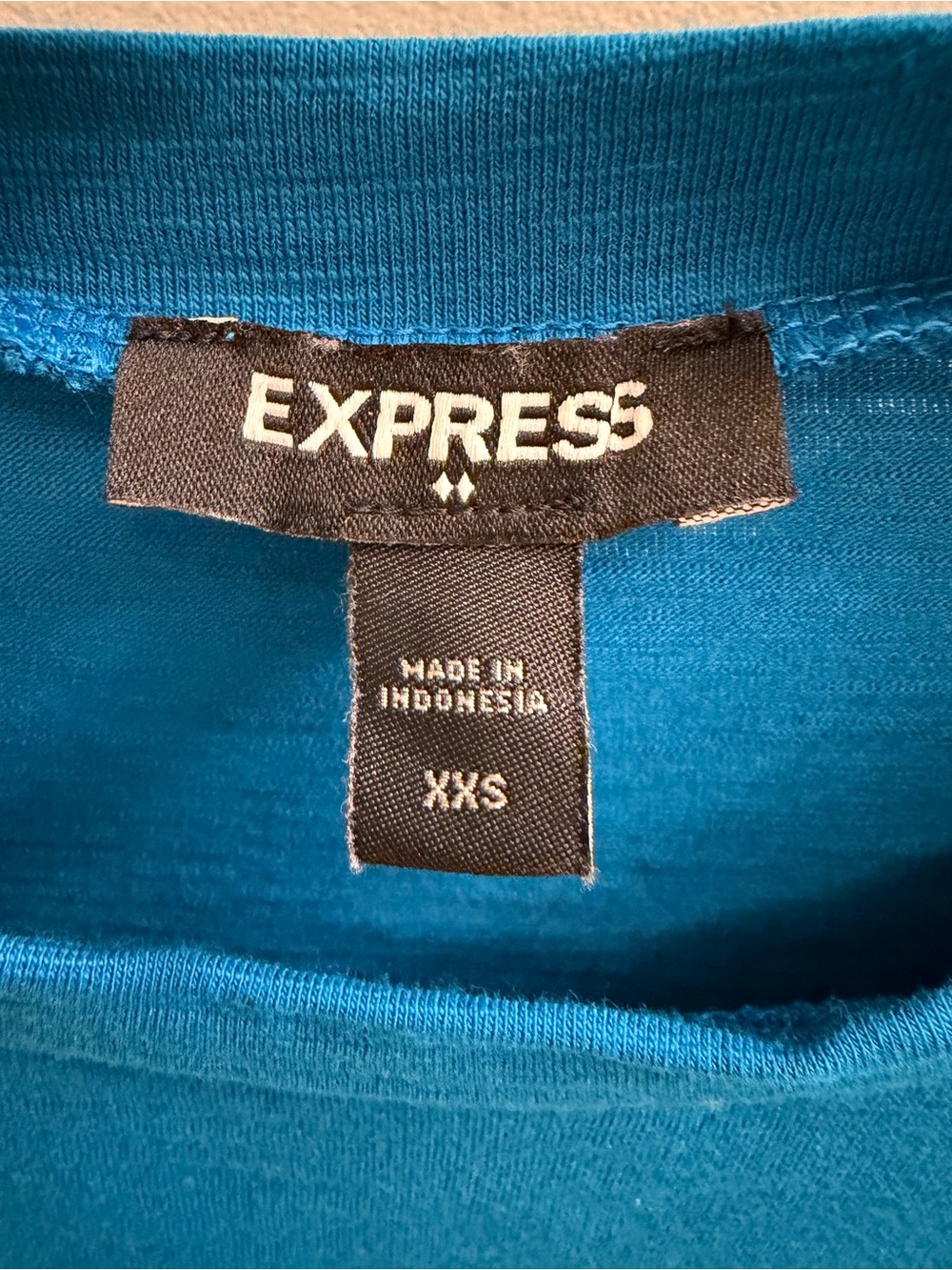 Express Blue Short-Sleeve Tie-Front Knot Mini Dress - size XXS - Picture 2 of 7